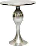 Polished Nickel Sculptural Pedestal Side Table