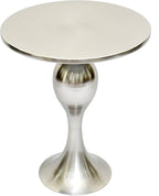 Polished Nickel Sculptural Pedestal Side Table