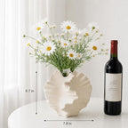 Modern Sculptural Ceramic Vase – Textured Home Décor