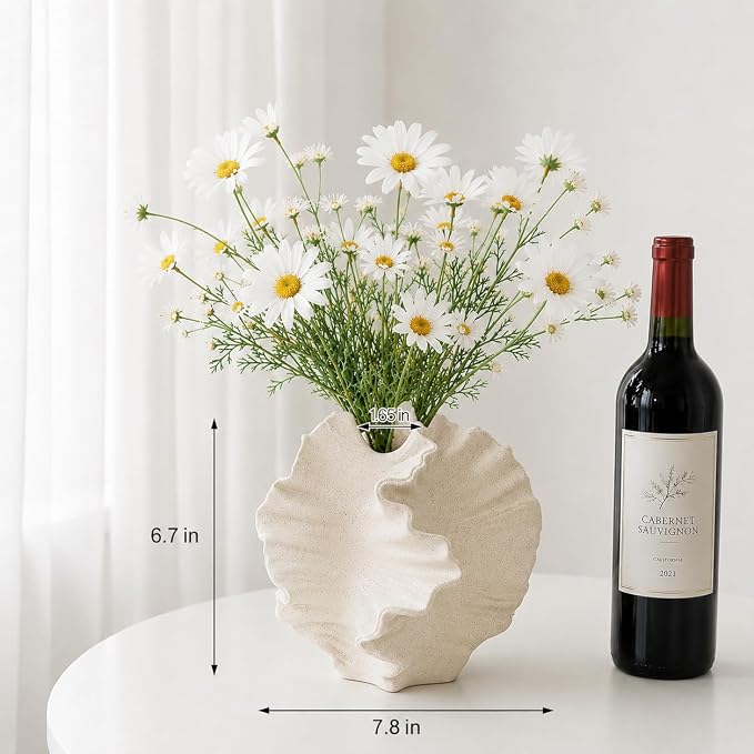 Modern Sculptural Ceramic Vase – Textured Home Décor