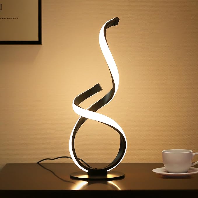 Modern Spiral LED Table Lamp with Touch Dimming