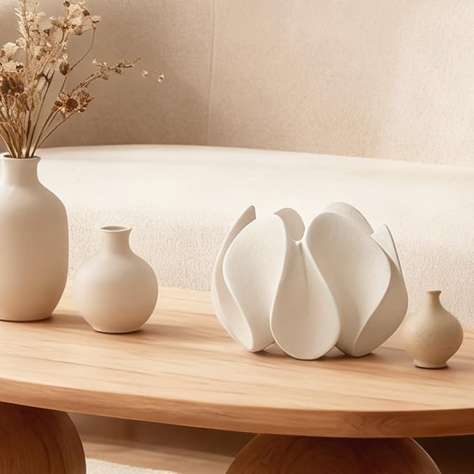White Abstract Resin Sculpture – Modern Home Décor