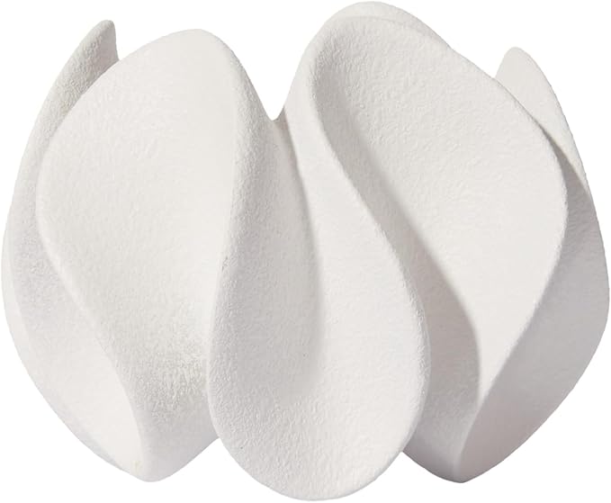 White Abstract Resin Sculpture – Modern Home Décor