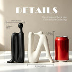 Black & White Ceramic Bookends – Abstract Thinker Sculptures