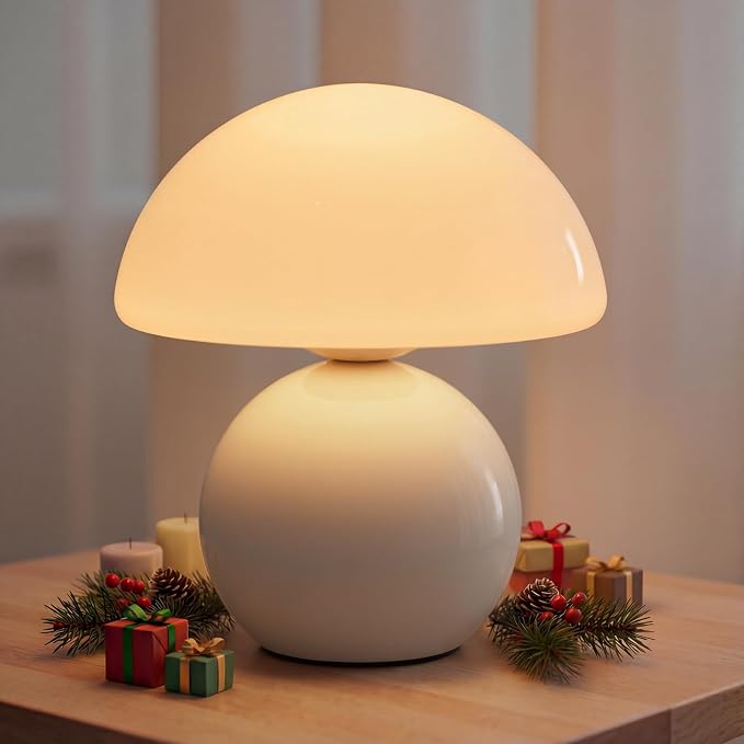 Cordless Mushroom Table Lamp with Touch Dimming