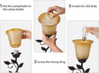 Vintage Leaf Table Lamp with Touch Dimming & USB