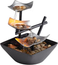 Illuminated Tabletop Water Fountain with 3-Tier Waterfall