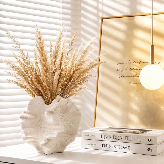 Modern Sculptural Ceramic Vase – Textured Home Décor