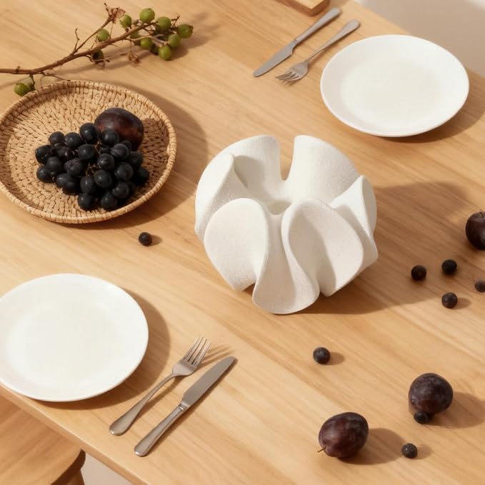 White Abstract Resin Sculpture – Modern Home Décor