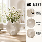 Modern Sculptural Ceramic Vase – Textured Home Décor