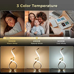 Modern Spiral LED Table Lamp with Touch Dimming