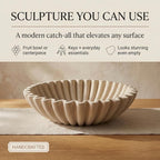 Large Fluted Decorative Bowl for Modern Home Décor