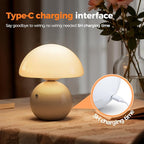 Cordless Mushroom Table Lamp with Touch Dimming