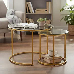 Round Nesting Coffee Table Set of 2 – Modern Design