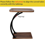 2-Tier C-Shaped End Table for Sofa – Space-Saving Design
