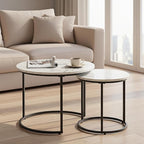 Round Nesting Coffee Table Set of 2 – Modern Design