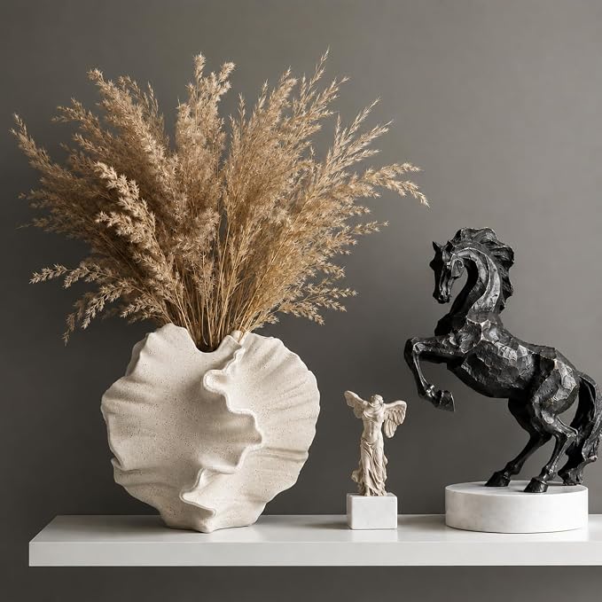 Modern Sculptural Ceramic Vase – Textured Home Décor