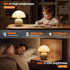 Cordless Mushroom Table Lamp with Touch Dimming