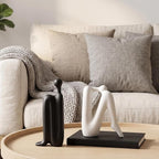 Black & White Ceramic Bookends – Abstract Thinker Sculptures