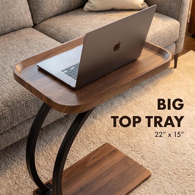 2-Tier C-Shaped End Table for Sofa – Space-Saving Design