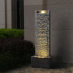 Outdoor Water Fountain with LED Lights – 38.35 Inch
