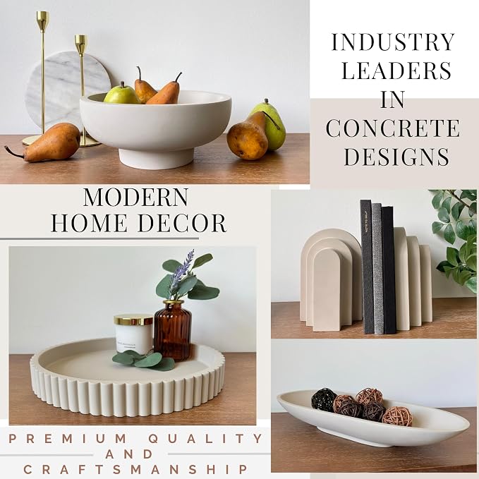 Large Fluted Decorative Bowl for Modern Home Décor