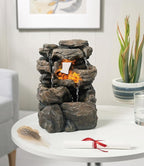 Cascading Tabletop Water Fountain with LED Light