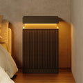 Fluted Nightstand with Charging Station and LED Light