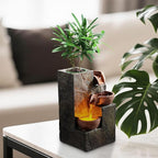 3-Tier Rock Tabletop Water Fountain with Warm LED Light