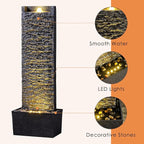 Outdoor Water Fountain with LED Lights – 38.35 Inch